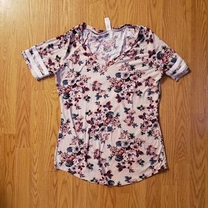 Pink Floral Junior's T-Shirt